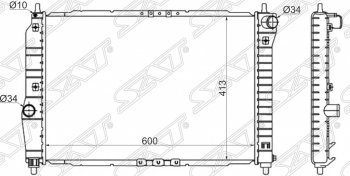3 589 р. Радиатор двигателя SAT (трубчатый, 1.4, МКПП) Chevrolet Aveo T200 хэтчбек 5 дв (2002-2008)  с доставкой в г. Кемерово. Увеличить фотографию 1