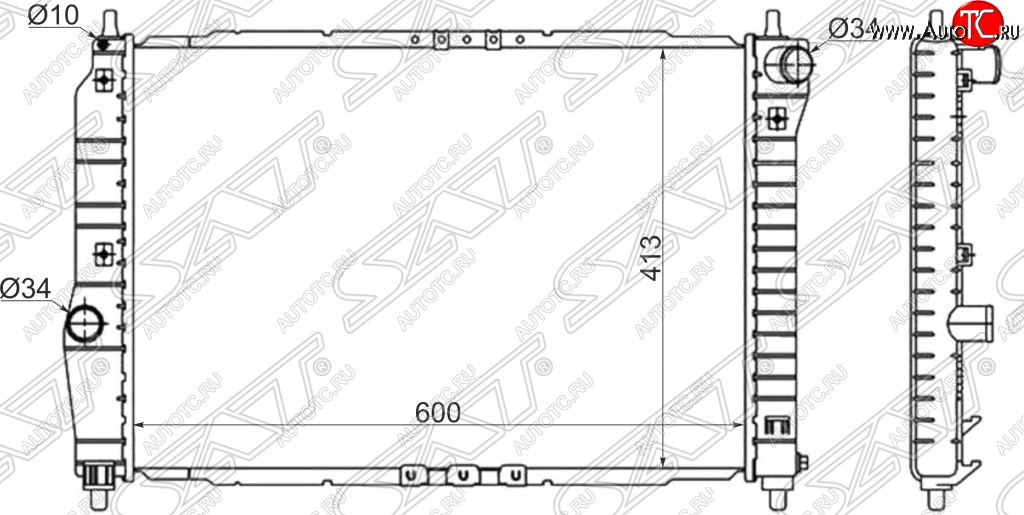 3 589 р. Радиатор двигателя SAT (трубчатый, 1.4, МКПП) Chevrolet Aveo T200 хэтчбек 5 дв (2002-2008)  с доставкой в г. Кемерово