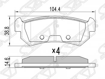 599 р. Колодки тормозные SAT (задние) Chevrolet Lacetti седан (2002-2013)  с доставкой в г. Кемерово. Увеличить фотографию 1