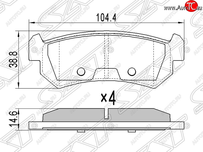 599 р. Колодки тормозные SAT (задние) Chevrolet Lacetti седан (2002-2013)  с доставкой в г. Кемерово