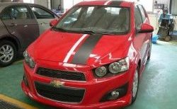 3 699 р. Накладка на передний бампер CT Chevrolet Aveo T300 седан (2011-2015) (Неокрашенная)  с доставкой в г. Кемерово. Увеличить фотографию 2
