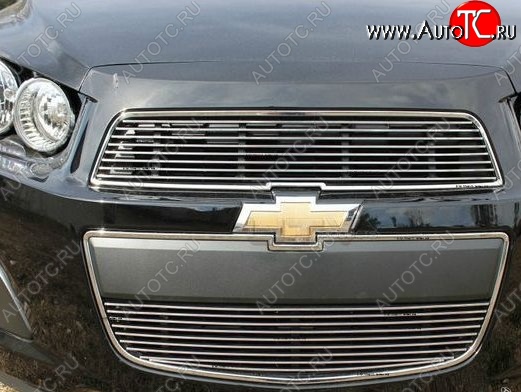5 499 р. Декоративные вставки решетки радиатора и переднего бампера CT Chevrolet Aveo T300 седан (2011-2015) (Неокрашенная)  с доставкой в г. Кемерово