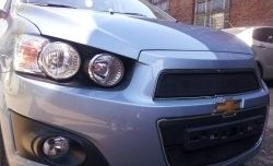 1 469 р. Сетка в решетку радиатора Russtal Chevrolet Aveo T300 седан (2011-2015) (черная)  с доставкой в г. Кемерово. Увеличить фотографию 4