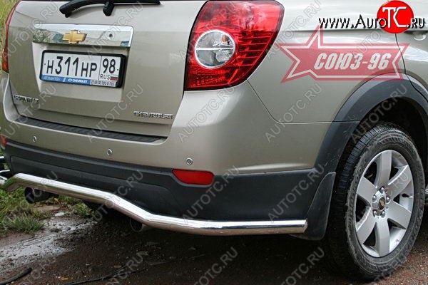 9 989 р. Защита заднего бампера Souz-96 (d60) Chevrolet Captiva  дорестайлинг (2006-2011)  с доставкой в г. Кемерово