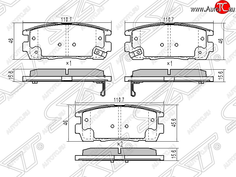 889 р. Колодки тормозные SAT (задние)  Chevrolet Captiva (2006-2016), Hyundai Terracan  HP (2001-2007), Opel Antara (2006-2015)  с доставкой в г. Кемерово