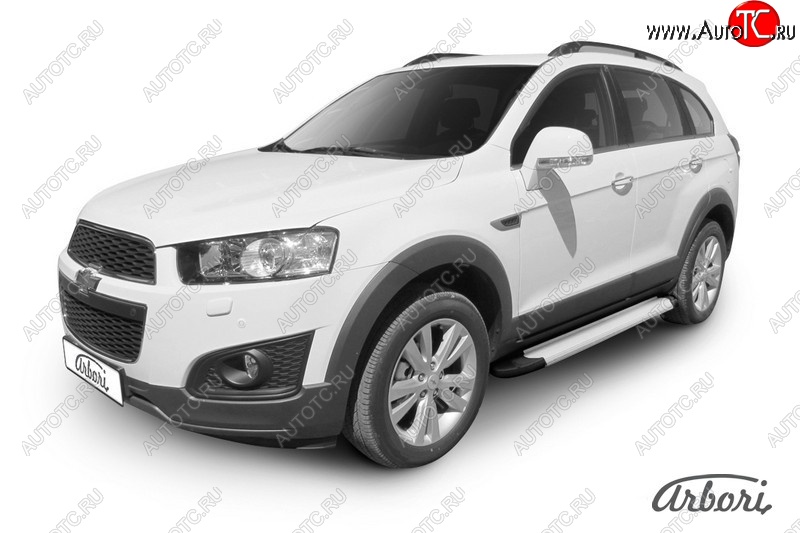 10 979 р. Порожки для ног Arbori Optima Silver  Chevrolet Captiva (2013-2016) 2-ой рестайлинг  с доставкой в г. Кемерово