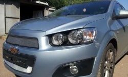 3 199 р. Сетка на бампер Russtal (хром) Chevrolet Captiva 2-ой рестайлинг (2013-2016)  с доставкой в г. Кемерово. Увеличить фотографию 4