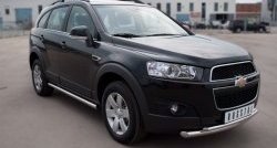 18 399 р. Защита переднего бампера (2 трубыØ63 и 42 мм, нержавейка) SLITKOFF  Chevrolet Captiva (2006-2011)  дорестайлинг  с доставкой в г. Кемерово. Увеличить фотографию 4