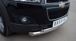 18 699 р. Защита переднего бампера (2 трубыØ76 и 42 мм, нержавейка) SLITKOFF Chevrolet Captiva 1-ый рестайлинг (2011-2013)  с доставкой в г. Кемерово. Увеличить фотографию 2
