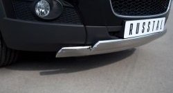 16 849 р. Защита переднего бампера (2 трубыØ75х42 мм, нержавейка) Russtal Chevrolet Captiva 1-ый рестайлинг (2011-2013)  с доставкой в г. Кемерово. Увеличить фотографию 2