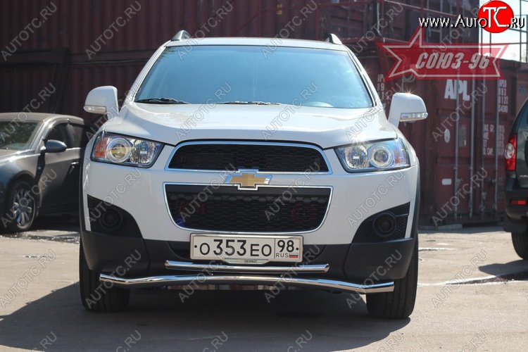 22 679 р. Защита переднего бампера одинарная Souz-96 Premium (d60/42) Chevrolet Captiva 1-ый рестайлинг (2011-2013)  с доставкой в г. Кемерово
