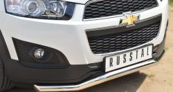 15 449 р. Защита переднего бампера (Ø63 мм волна, нержавейка) SLITKOFF  Chevrolet Captiva (2013-2016) 2-ой рестайлинг  с доставкой в г. Кемерово. Увеличить фотографию 2