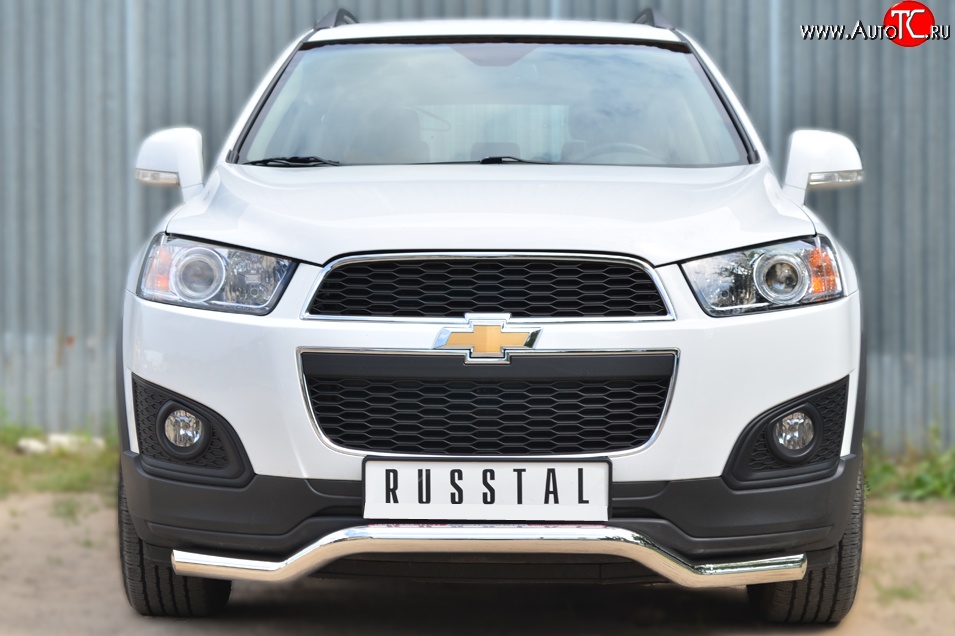 15 449 р. Защита переднего бампера (Ø63 мм волна, нержавейка) SLITKOFF  Chevrolet Captiva (2013-2016) 2-ой рестайлинг  с доставкой в г. Кемерово