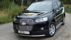 Защита переднего бампера d63.5 мм Металл Дизайн Chevrolet Captiva 1-ый рестайлинг (2011-2013) (полированная нержавейка)