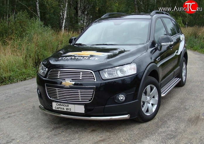 11 899 р. Защита переднего бампера d63.5 мм Металл Дизайн Chevrolet Captiva 1-ый рестайлинг (2011-2013) (полированная нержавейка)  с доставкой в г. Кемерово