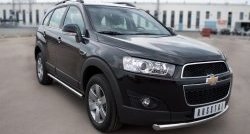 15 349 р. Одинарная защита переднего бампера диаметром 63 мм SLITKOFF  Chevrolet Captiva (2011-2013) 1-ый рестайлинг  с доставкой в г. Кемерово. Увеличить фотографию 4