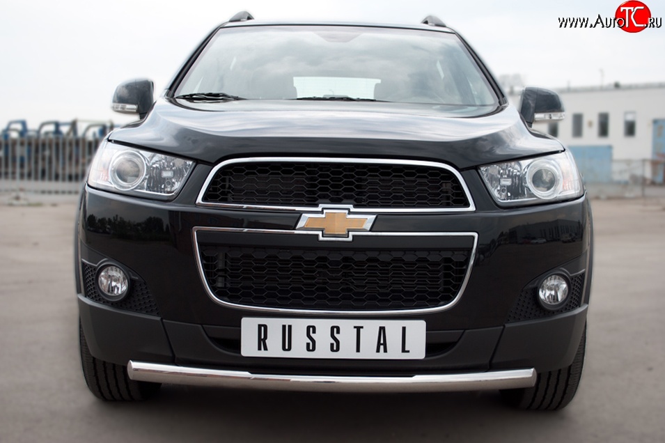 15 349 р. Одинарная защита переднего бампера диаметром 63 мм SLITKOFF  Chevrolet Captiva (2011-2013) 1-ый рестайлинг  с доставкой в г. Кемерово