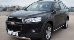 12 499 р. Защита переднего бампера (Ø75х42 мм, нержавейка) Russtal Chevrolet Captiva 1-ый рестайлинг (2011-2013)  с доставкой в г. Кемерово. Увеличить фотографию 4