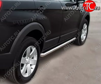 13 299 р. Защита порогов из круглой трубы диаметром 63 мм Russtal Chevrolet Captiva 1-ый рестайлинг (2011-2013)  с доставкой в г. Кемерово