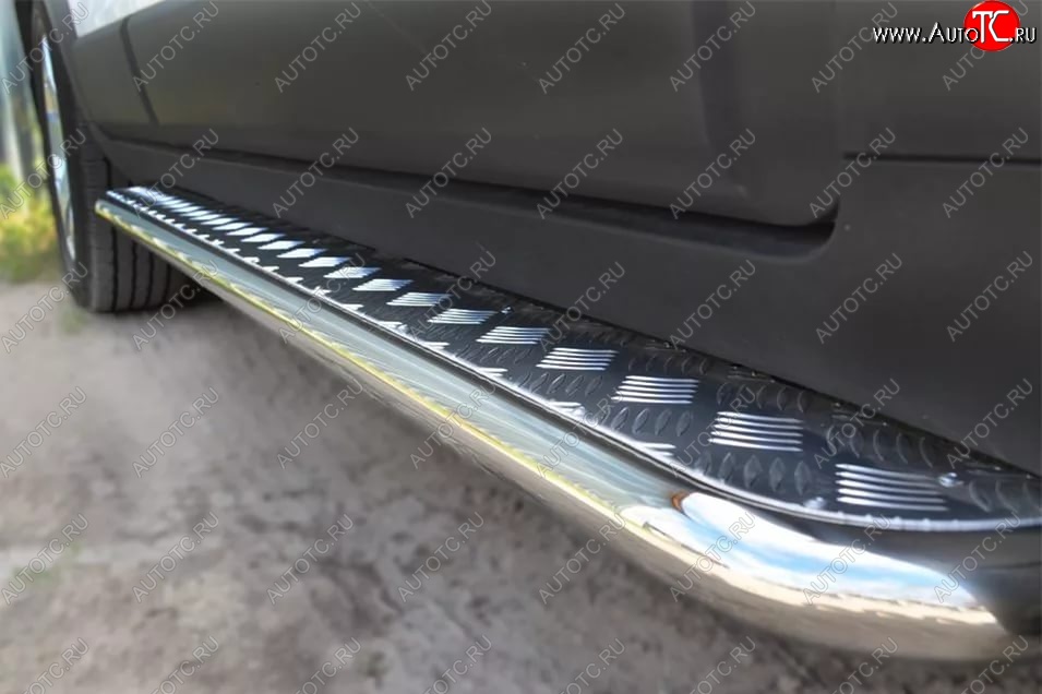 35 549 р. Широкая защита порогов с трубой диаметром 42 мм SLITKOFF v3 Chevrolet Captiva 2-ой рестайлинг (2013-2016)  с доставкой в г. Кемерово