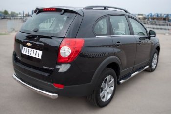 14 299 р. Защита порогов из трубы d76 мм с пластиковыми вставками для ног Russtal v2 Chevrolet Captiva 1-ый рестайлинг (2011-2013)  с доставкой в г. Кемерово. Увеличить фотографию 4
