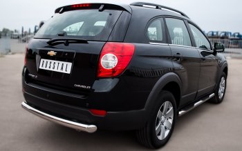15 599 р. Защита порогов из трубы d76 мм с пластиковыми вставками для ног Russtal v3 Chevrolet Captiva 1-ый рестайлинг (2011-2013)  с доставкой в г. Кемерово. Увеличить фотографию 2