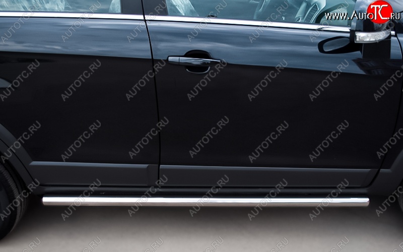 13 299 р. Защита порогов из круглой трубы d63 мм Russtal v3 Chevrolet Captiva 1-ый рестайлинг (2011-2013)  с доставкой в г. Кемерово