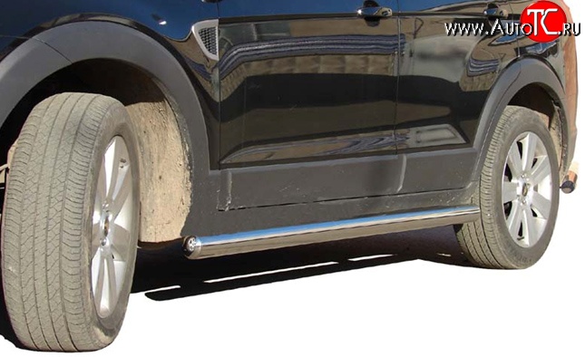 11 899 р. Защита порогов d76 мм Металл Дизайн Chevrolet Captiva 1-ый рестайлинг (2011-2013) (полированная нержавейка)  с доставкой в г. Кемерово