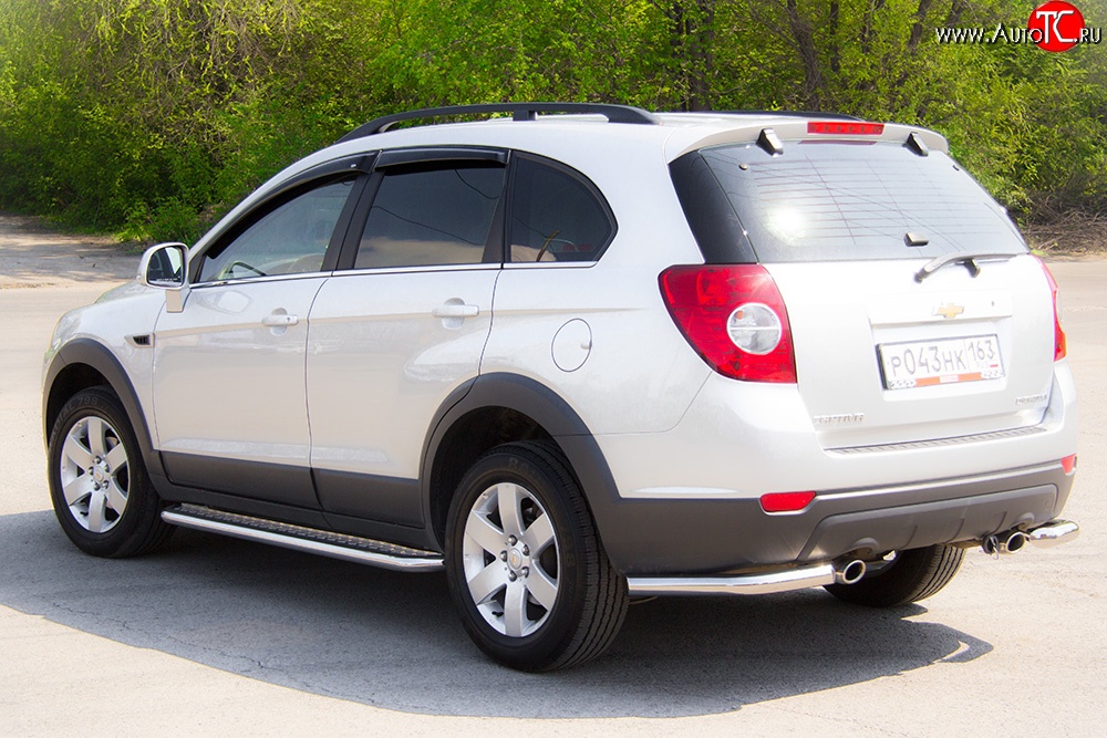 4 199 р. Защита порогов из круглой трубы диаметром 51 мм Petroil Tuning  Chevrolet Captiva (2011-2013) 1-ый рестайлинг (Нержавейка)  с доставкой в г. Кемерово