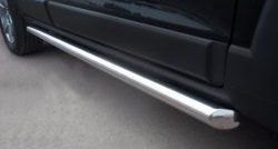 52 999 р. Защита порогов из круглой трубы диаметром 63 мм Russtal Chevrolet Captiva 1-ый рестайлинг (2011-2013) (Защита порогов с со скосами на торцах (вариант 1))  с доставкой в г. Кемерово. Увеличить фотографию 2