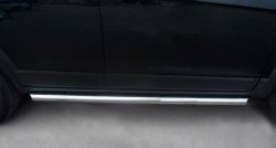 52 999 р. Защита порогов из круглой трубы диаметром 63 мм Russtal Chevrolet Captiva 1-ый рестайлинг (2011-2013) (Защита порогов с со скосами на торцах (вариант 1))  с доставкой в г. Кемерово. Увеличить фотографию 3