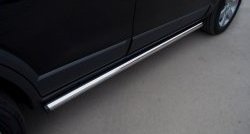 52 999 р. Защита порогов из круглой трубы диаметром 63 мм Russtal Chevrolet Captiva 1-ый рестайлинг (2011-2013) (Защита порогов с со скосами на торцах (вариант 1))  с доставкой в г. Кемерово. Увеличить фотографию 5