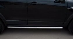 52 999 р. Защита порогов из круглой трубы диаметром 63 мм Russtal Chevrolet Captiva 1-ый рестайлинг (2011-2013) (Защита порогов с со скосами на торцах (вариант 1))  с доставкой в г. Кемерово. Увеличить фотографию 7