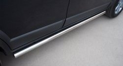 52 999 р. Защита порогов из круглой трубы диаметром 63 мм Russtal Chevrolet Captiva 1-ый рестайлинг (2011-2013) (Защита порогов с со скосами на торцах (вариант 1))  с доставкой в г. Кемерово. Увеличить фотографию 9