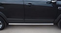 52 999 р. Защита порогов из круглой трубы диаметром 63 мм Russtal Chevrolet Captiva 1-ый рестайлинг (2011-2013) (Защита порогов с со скосами на торцах (вариант 1))  с доставкой в г. Кемерово. Увеличить фотографию 11