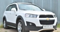 69 999 р. Защита порогов из круглой трубы диаметром 63 мм (рестайлинг) Russtal Chevrolet Captiva 2-ой рестайлинг (2013-2016) (Защита порогов с со скосами на торцах (вариант 1))  с доставкой в г. Кемерово. Увеличить фотографию 4