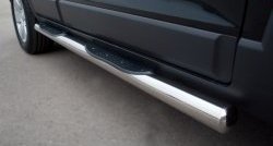 83 999 р. Защита порогов с пластиковыми вставками для ног из круглой трубы диаметром 76 мм Russtal Chevrolet Captiva 1-ый рестайлинг (2011-2013) (Защита порогов с со скосами на торцах (вариант 1))  с доставкой в г. Кемерово. Увеличить фотографию 10