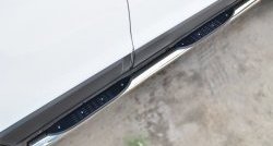 83 999 р. Защита порогов с пластиковыми вставками для ног из круглой трубы диаметром 76 мм (рестайлинг) Russtal Chevrolet Captiva 2-ой рестайлинг (2013-2016) (Защита порогов с со скосами на торцах (вариант 1))  с доставкой в г. Кемерово. Увеличить фотографию 8