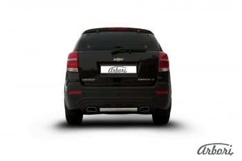 8 369 р. Защита заднего бампера Arbori (короткая, нержавейка, 1 труба d57 mm). Chevrolet Captiva 2-ой рестайлинг (2013-2016)  с доставкой в г. Кемерово. Увеличить фотографию 2