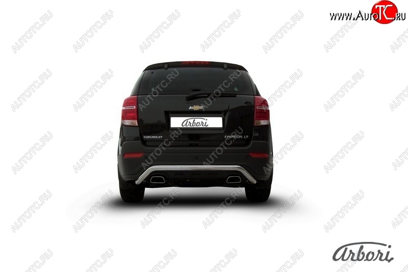 12 149 р. Защита заднего бампера Arbori (скоба, нержавейка, 1 труба d57 mm). Chevrolet Captiva 2-ой рестайлинг (2013-2016)  с доставкой в г. Кемерово