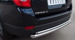 17 649 р. Защита заднего бампера (Ø63 и 42 мм, нержавейка) SLITKOFF  Chevrolet Captiva (2011-2013) 1-ый рестайлинг  с доставкой в г. Кемерово. Увеличить фотографию 2