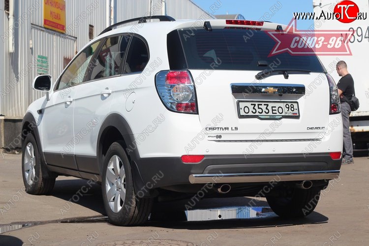 14 039 р. Защита заднего бампера из овальной трубы Souz-96 (в 75х42)  Chevrolet Captiva (2011-2013) 1-ый рестайлинг  с доставкой в г. Кемерово