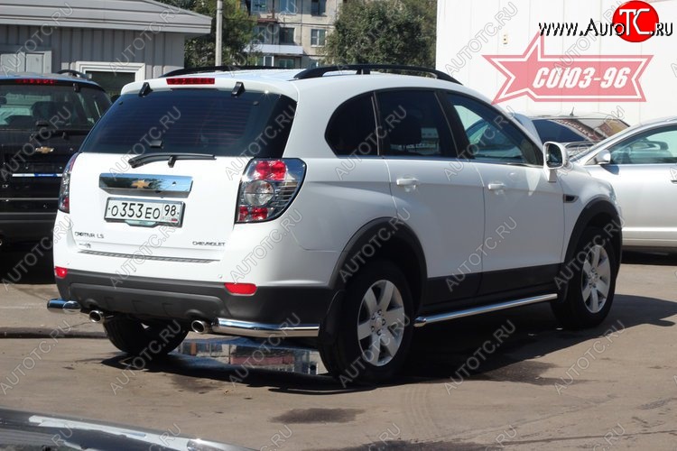 11 969 р. Защита заднего бампера из двух боковых уголков d76 мм Souz-96 Chevrolet Captiva 1-ый рестайлинг (2011-2013)  с доставкой в г. Кемерово