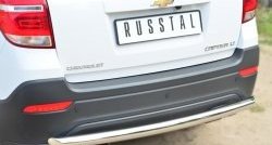 15 349 р. Одинарная защита заднего бампера из трубы диаметром 63 мм (рестайлинг) SLITKOFF  Chevrolet Captiva (2013-2016) 2-ой рестайлинг  с доставкой в г. Кемерово. Увеличить фотографию 2