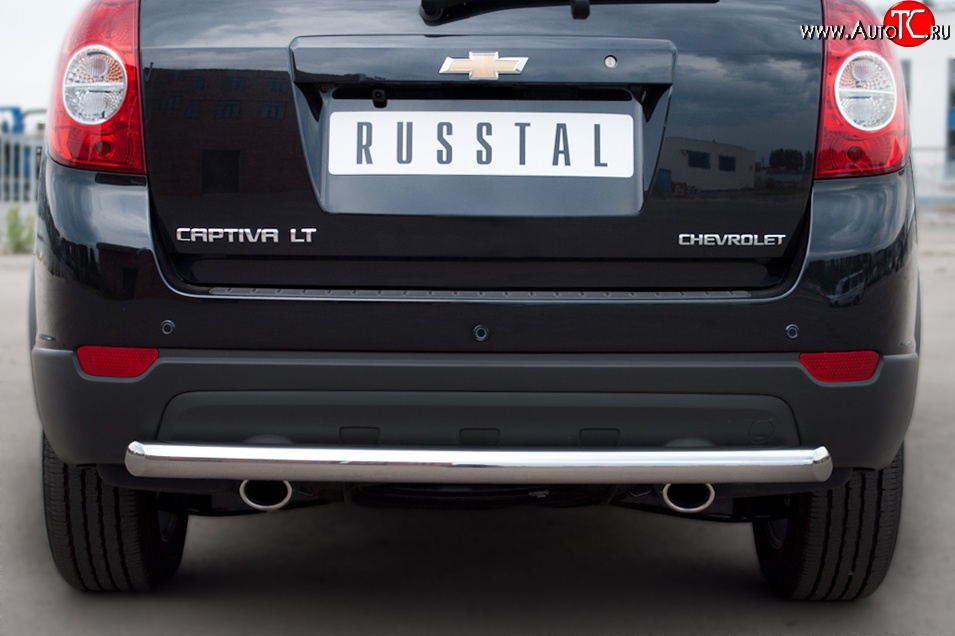 15 349 р. Одинарная защита заднего бампера из трубы диаметром 63 мм SLITKOFF  Chevrolet Captiva (2011-2013) 1-ый рестайлинг  с доставкой в г. Кемерово