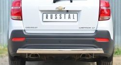 Защита заднего бампера (Ø75x42 мм, нержавейка) Russtal Chevrolet Captiva 2-ой рестайлинг (2013-2016)