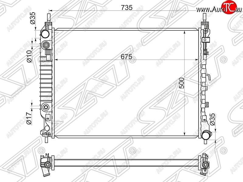 14 299 р. Радиатор двигателя SAT (пластинчатый, 2.2D, МКПП/АКПП) Opel Antara рестайлинг (2010-2015)  с доставкой в г. Кемерово