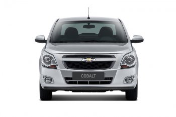 3 639 р. Защита переднего бампера Petroil Tuning (Ø38 мм)  Chevrolet Cobalt (2019-2023) седан 2-ой рестайлинг (Сталь с полимерным покрытием в цвет: черный ❞Шагрень❝)  с доставкой в г. Кемерово. Увеличить фотографию 1