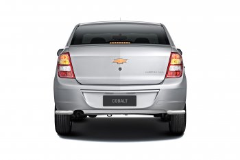 9 559 р. Защита заднего бампера PT GROUP угловая Ø38мм (НПС) CHEVROLET Cobalt 2019-  Chevrolet Cobalt (2019-2023) седан 2-ой рестайлинг (Нержавейка)  с доставкой в г. Кемерово. Увеличить фотографию 2