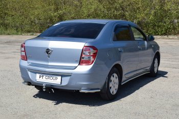 9 559 р. Защита заднего бампера PT GROUP угловая Ø38мм (НПС) CHEVROLET Cobalt 2019-  Chevrolet Cobalt (2019-2023) седан 2-ой рестайлинг (Нержавейка)  с доставкой в г. Кемерово. Увеличить фотографию 3